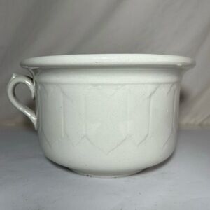 Antique Chamber Pot Stoneware Warranted Champion E.L.P. Co Crest Mark Pottery